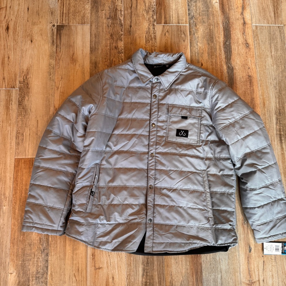 Salt Life SLX Performance Quilted Shirt Jacket Sleet Grey SLM5119 Mens 2XL New